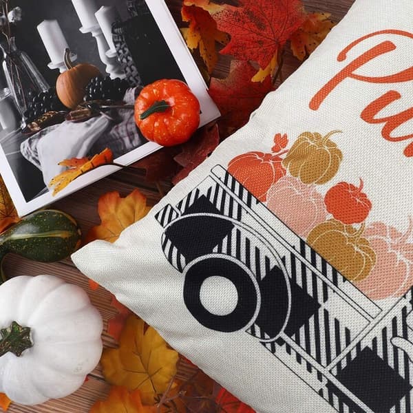 Efterårspudebetræk Efterår Gård Buffalo Plaid Pudebetræk til Sofa Gård Thanksgiving Day Efterårsdekorationer