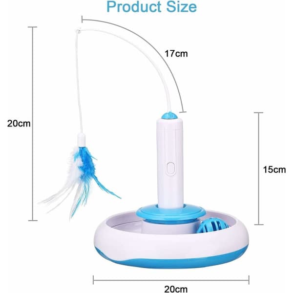 Interactive Cat Toy Indoor Toy with 360° Electric Rotating Pen and Ring Ball Puzzle Pen 1pc