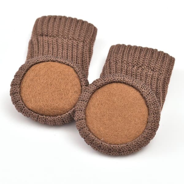 24 stk. skridsikre stolebensstrømper, forhindrer ridser og reducerer støj, brun 7 × 4 cm