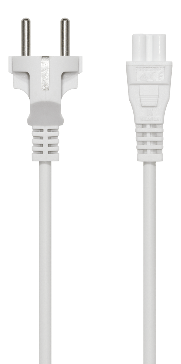 Maadoitettu laitekaapeli, suora CEE 7/7 > IEC C5, 3 m Vit