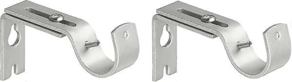 Sett med 2, Justerbart Veggfeste for Gardinstang, Nikkel, 10*6*1.8cm