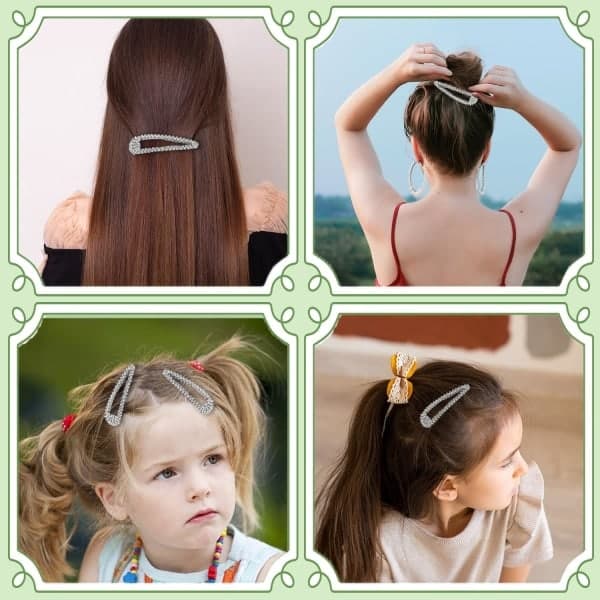 Strassihiusklipsit Metalliset hiusklipsit Kultaiset hiusklipsit Strassi Kiiltävät hiusklipsit Naisille Hopea 2kpl Hopea 2kpl Silver 2pc