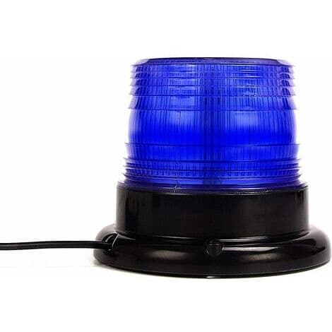 Blue LED Strobe Light, Magnetic Flashing Warning Light for Vehicles with 12-24V Cigarette Lighter Socket