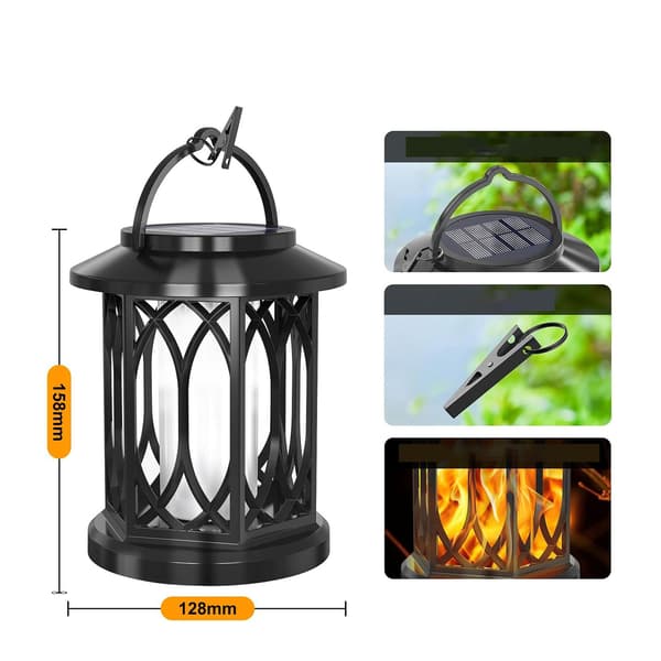Solar Flame Light med Clip - Flimrende LED Havelampe til Udendørsbrug