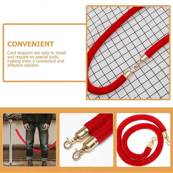 2pcs Rope End Stops Snap Hook Deck Rope Fittings Stainless Steel Rope End Stops