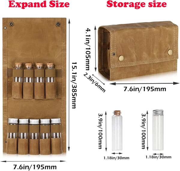 Spice Bag for Camping, Canvas, Waterproof and Foldable