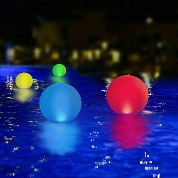 Floating Solar Powered LED Pool Lights 2-pack IP68 Waterproof 35 cm Garden Decoration