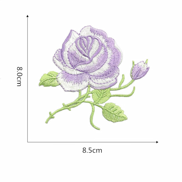 36 stk. blomstrede broderede strygemærker, sommerfuglebroderi