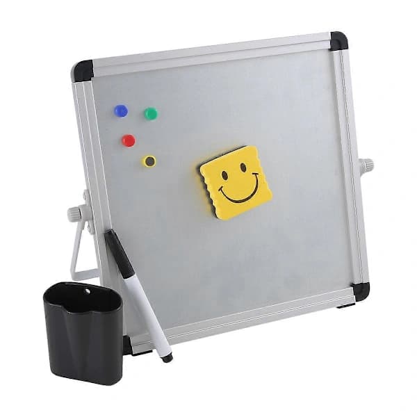 Small Desktop Whiteboard Portable Small Magnetic Double-Sided Whiteboard Easel for Kids to Do L