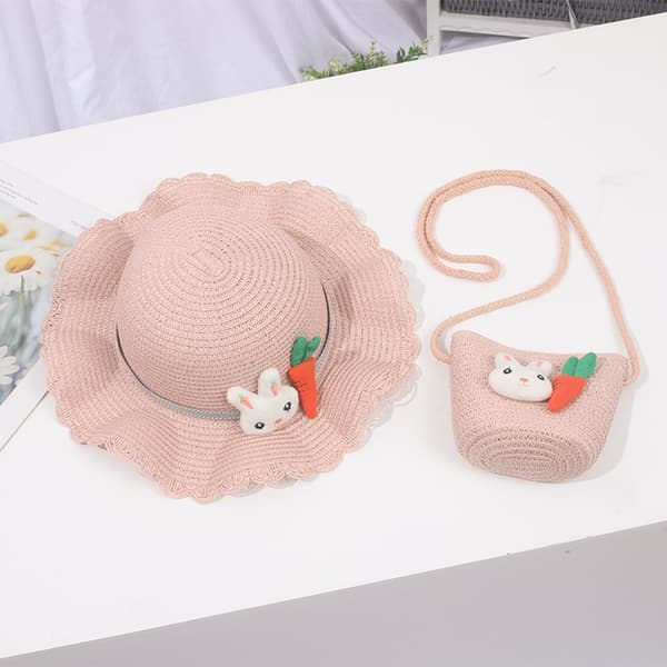 #Kaninhat Soltaske Solbeskyttelse Pige Halm Børn Børn Halm+Anime Strandhat til Børn#