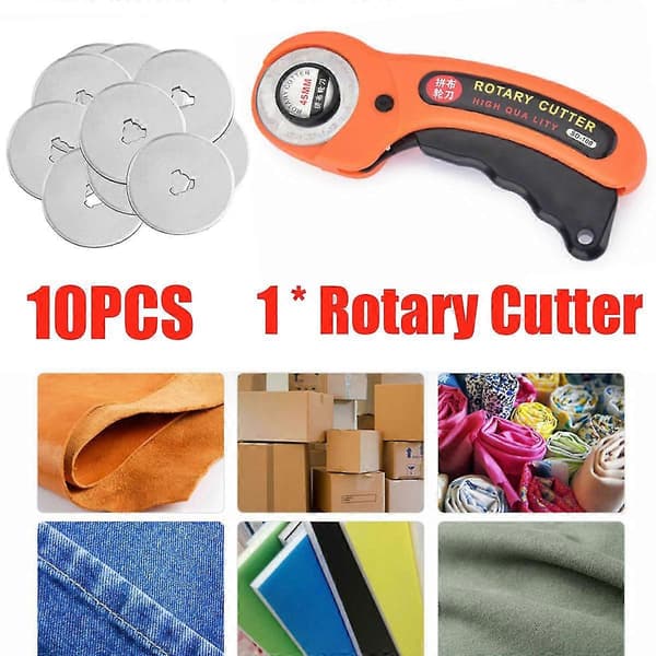 45mm Roterende + 10 X Blader Quilter Quilting Søm Stoff Klipp