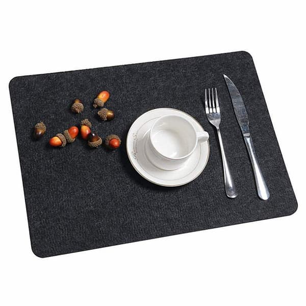 Felt Coasters, 18-pack - Washable Table Mats, Coasters and Cutlery Pockets in Dark Grey for Table, Bar and Kitchen
