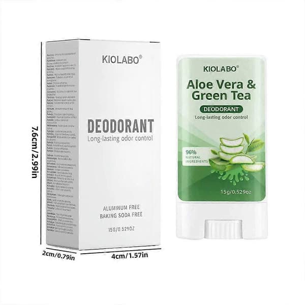 KIOLABO Aloe Vera Deodorant Stick - 72h Odor Control & Sensitive Skin