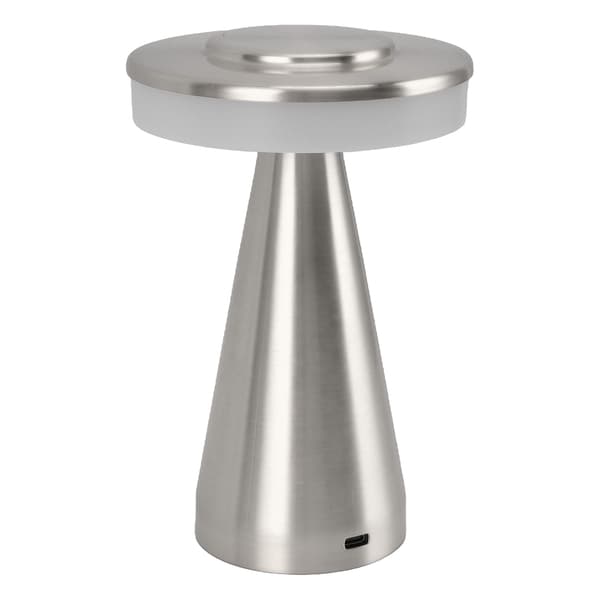 Portable LED Bedside Lamp Night Light 3 Color Temperature Top Touch Control Rechargeable Battery Bedside Lamp Silver