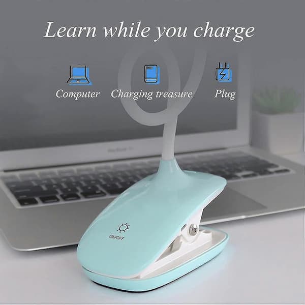 LED Clip-on leselampe dimbar øyebeskyttelse bordlampe A-yuhao blå Blue