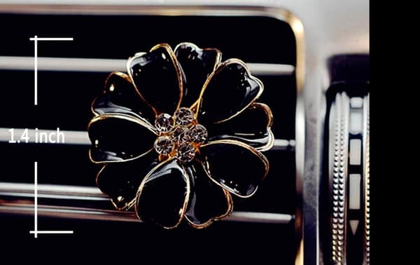 2-pack Daisy Blommor Biltillbehör Söta Bil Luftarom Bling Diamond Luftventilationsklämmor Bilinredning (Rosa)