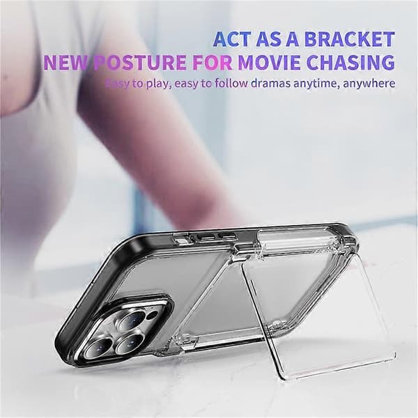 Compatible Case for iPhone 15 Pro Max with Card Holder TPU + Acrylic Clear Shockproof Phone Case