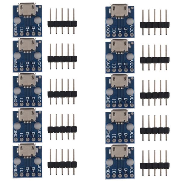 10 stk. mini USB til DIP-interface stik 5V strømomformer