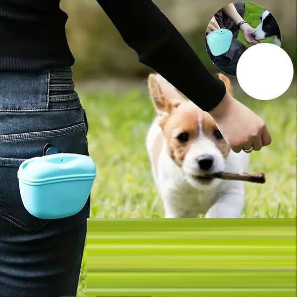 Hundetaske til taljen, bærbar godbidstaske med magnetisk klips, ideel til opbevaring af hvalpefoder og kæledyrstilbehør