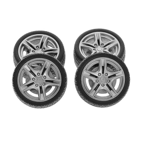 4 stk 48 mm simuleringsgummihjul dæk hjul legetøjsmodel DIY RC reservedele
