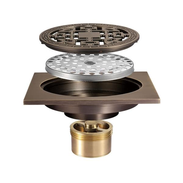 Antique Bronze Bathroom Drain with Insect, Backflow, and Deodorant Protection