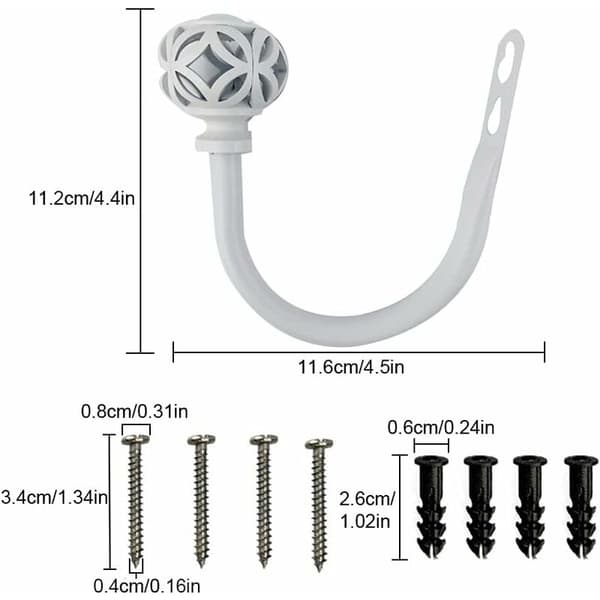 Package U-shaped Curtain Tiebacks Home Decor Multifunctional Wrought Iron Curtain Holders White