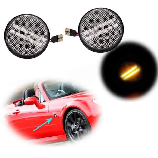 Strømningsindikatorlampe Repeater Sidemarkeringslys Dynamisk Blinklys Bil for MX5 MK1 1989-2015 B[co]