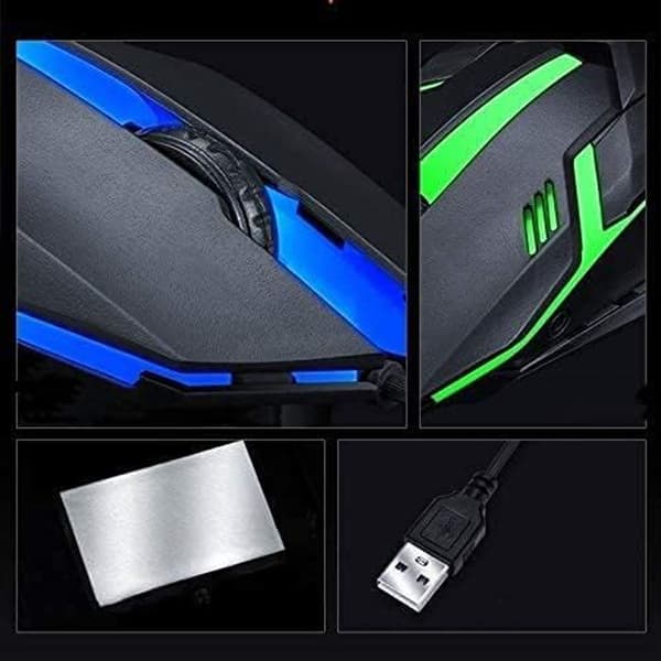 Kablet USB optisk RGB-computermus 1200DPI til kontor
