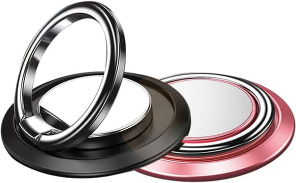 2 Pieces Cell Phone Ring Holder, Magnetic Finger Ring Stand Car Mount Available 360° Adjustable Cell Phone Loop (Gold)