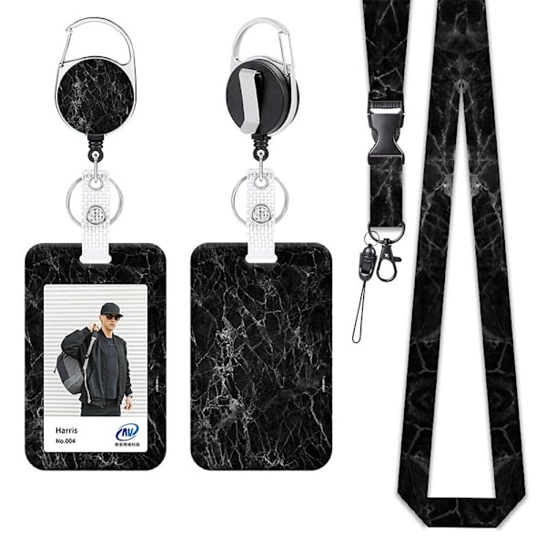 Retractable Badge Holder with Polyester Lanyard - Perfect for Work ID