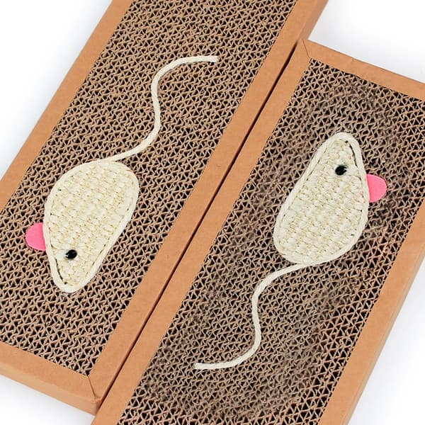 2-pak kradsebræt til katte 37 x 12 cm vendbart kradsebræt til kat