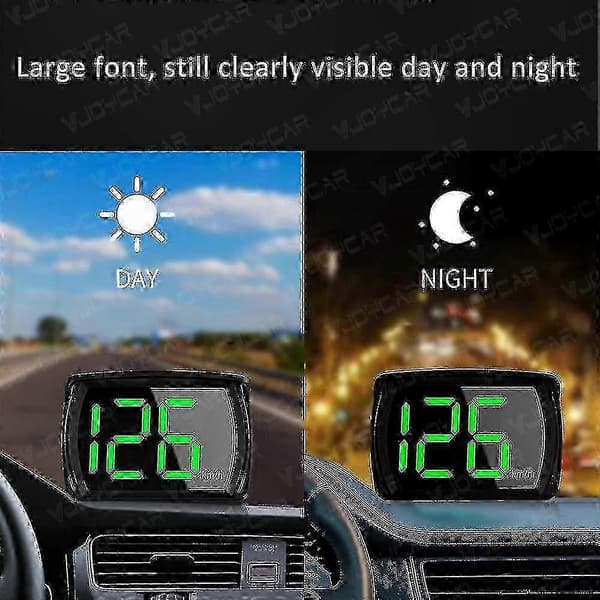 Digitalt speedometer HUD GPS Plug and Play til alle køretøjer Stort display KMH MPH Biltilbehør Speedometer