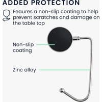Set med 2 handväskkrokar - Robusta krokar i zink-aluminiumlegering, svart-vit-silver