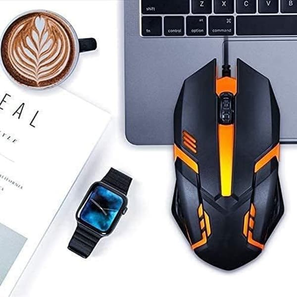 Kablet USB optisk RGB-computermus 1200DPI til kontor