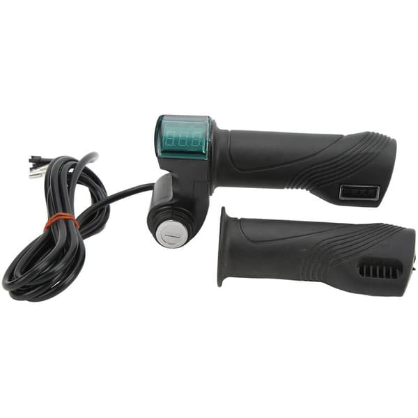 1 Pair Electric Bicycle Twist Grips, Universal Throttle, Speed Regulator with EV Display