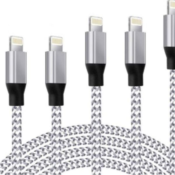 MFI-certificeret iPhone-hurtigoplader (3 størrelser) flettet 1 m