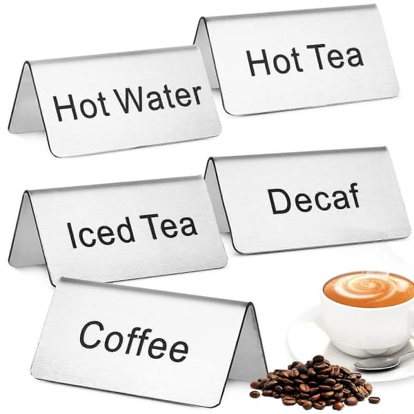 5 st Kaffebordsskyltar Te-skyltar Dryck Kaffe Te Etiketter Bordsställ Matservice Bordsskyltar