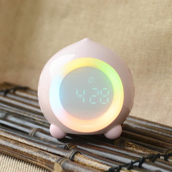 Rosa Børnealarmur med Oplyst Digital LED-lampe