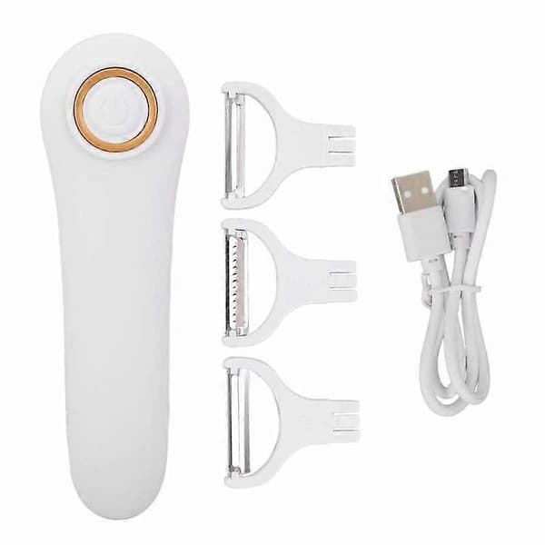 Electric Peeler, Portable USB Rechargeable Fruit and Vegetable Peeler with 3 Cutter Heads, Kitchen Tool for Home