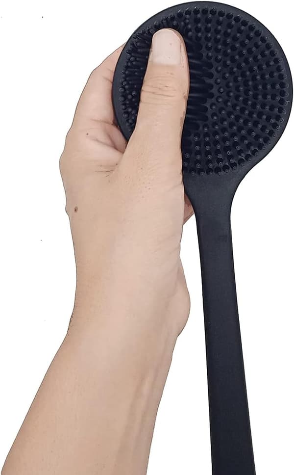 Soft Silicone Shower Brush with Long Handle, Skin Cleaning Tool, Showe-FX-