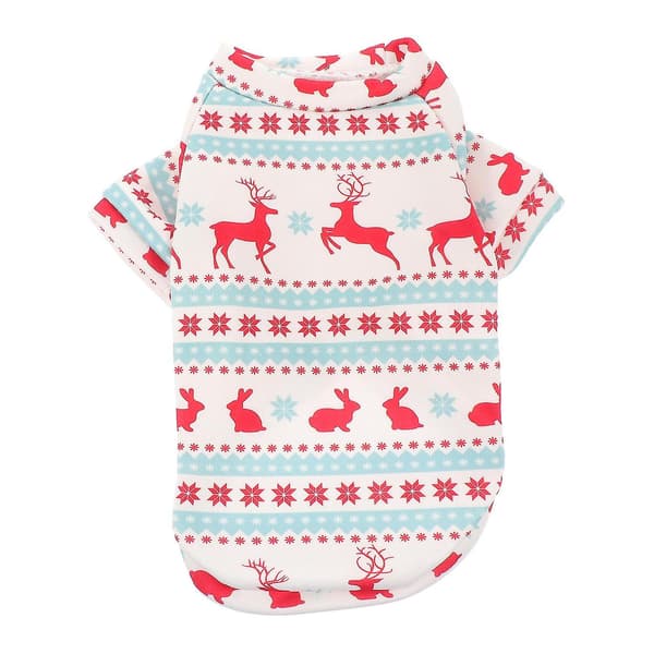 1 pc Christmas Santa Pet Costume Cute Elk Pattern Puppy Clothes Apparel