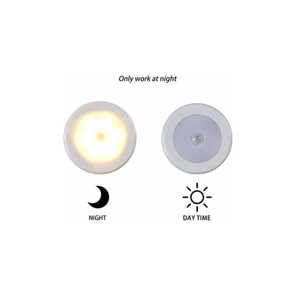 Trådlös LED-rörelsesensorlampa för garderob, trappor, hall, kök, sovrum (6-pack) (Vit Skal (Varmt Ljus)