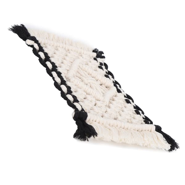 Cotton Coaster, Hand-Woven Rectangular Tassel, Placemat, Table Decoration