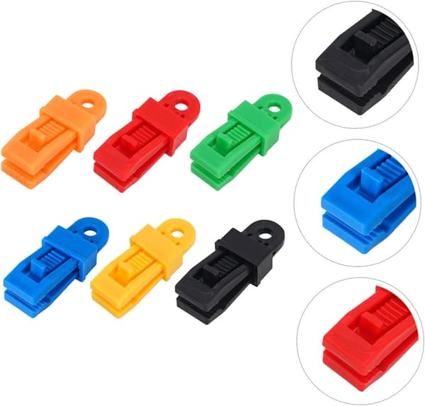 Multifunksjonell vindtau-spenne i nylon for campingklemmer teltklemme montering markiser solseil sommerferie vindbestandig -