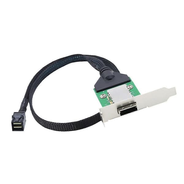 Intern HD Mini SAS SFF-8643 Vert til SAS HD SFF-8088 Hun med lavprofilbrakett Koble til harddiskadapterkabel 1m