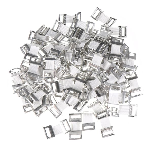 100 stk. krog elastiske spænder Kreative spænder aluminiumsbandage spænder (hvid) (3x1.5cm, hvid)