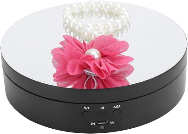 Roterende Displaystander, 360 Grader, 3 Hastigheder, USB-Oplader, 5.43\"