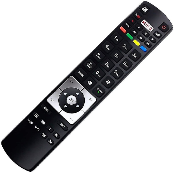 Ersättningsfjärrkontroll för Hitachi TV-fjärrkontroll Rc5118 med Netflix Youtube för alla Hitachi Telefunken TV - Ingen installation behövs [db]