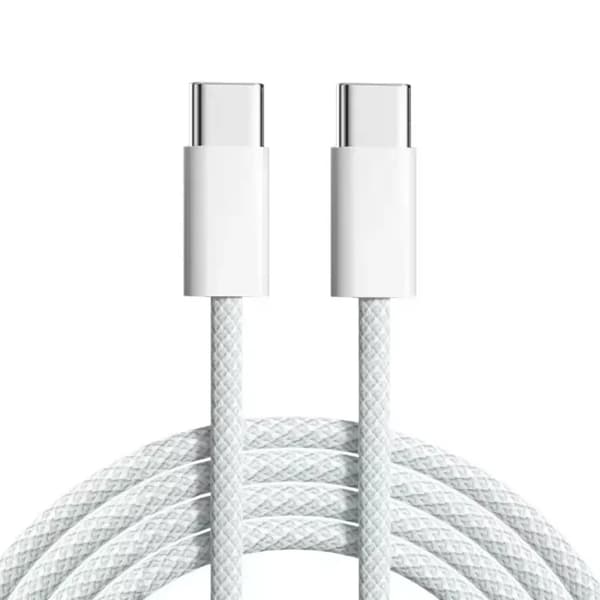2 meter oplader til Samsung - iPhone 17 pro Max - Hurtigoplader - USB-C oplader - Hvidt kabel