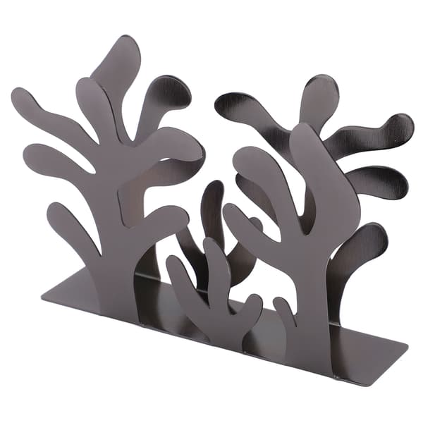 Servietholder Innovativ Tangform Kontoropbevaring Rustfrit Stål Metal Vertikal Papirholder Sort